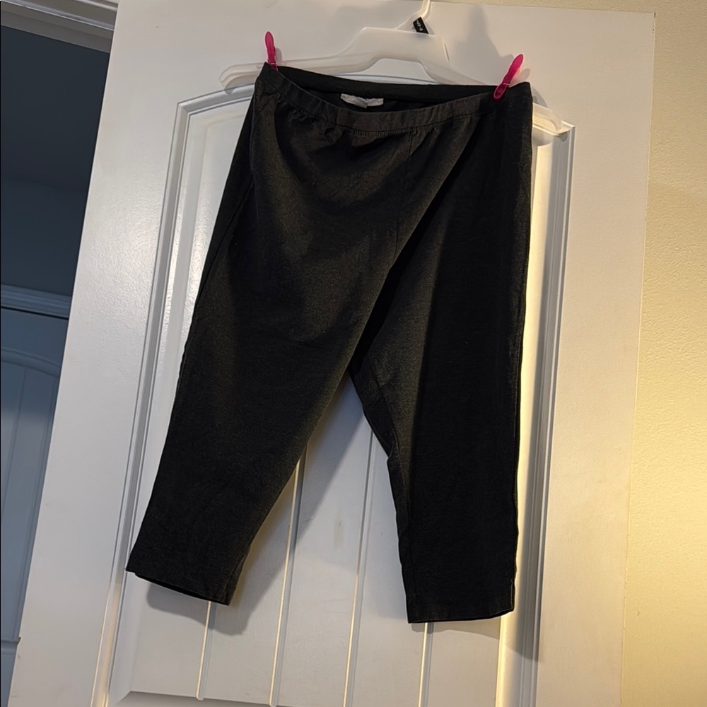 Woman Within Gray Leggings Soft Stretchy Cropped